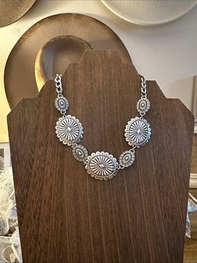 Silver-Tone Concho Statement Necklace - Women's Jewelry